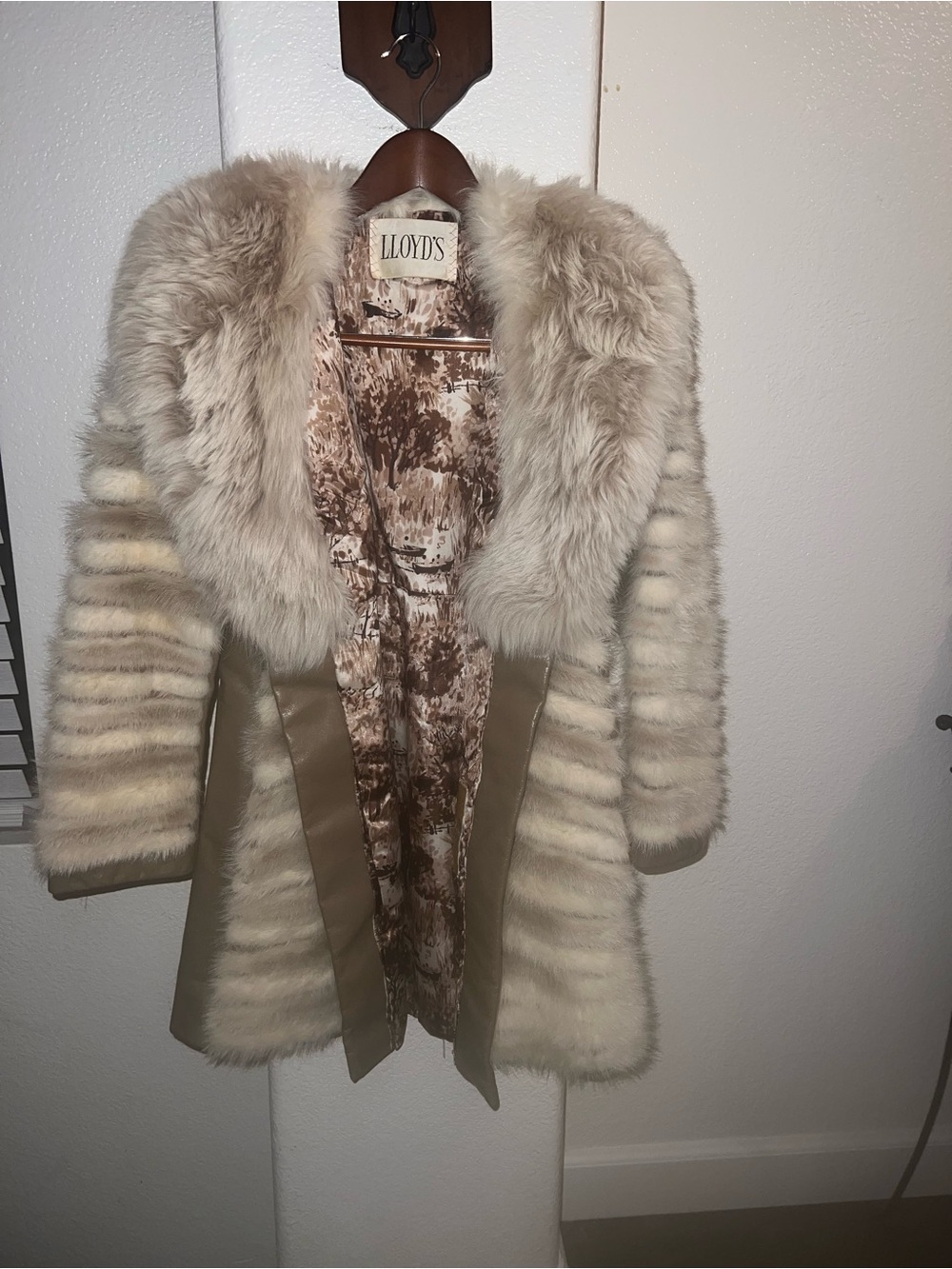 Lloyd's Cream Minx coat with leather lining